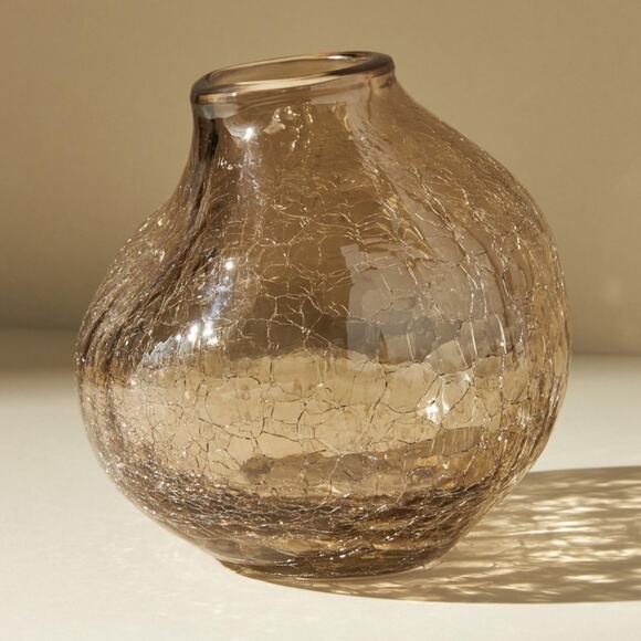 Anthropologie Other - Anthropologie cracked glass abstract avant-garde vase